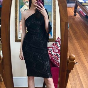 Maggy London Lace One Shoulder Dress